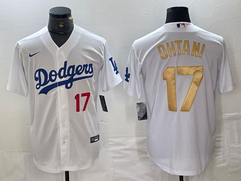 Men Los Angeles Dodgers 17 Ohtani White Nike Game MLB Jersey style 14